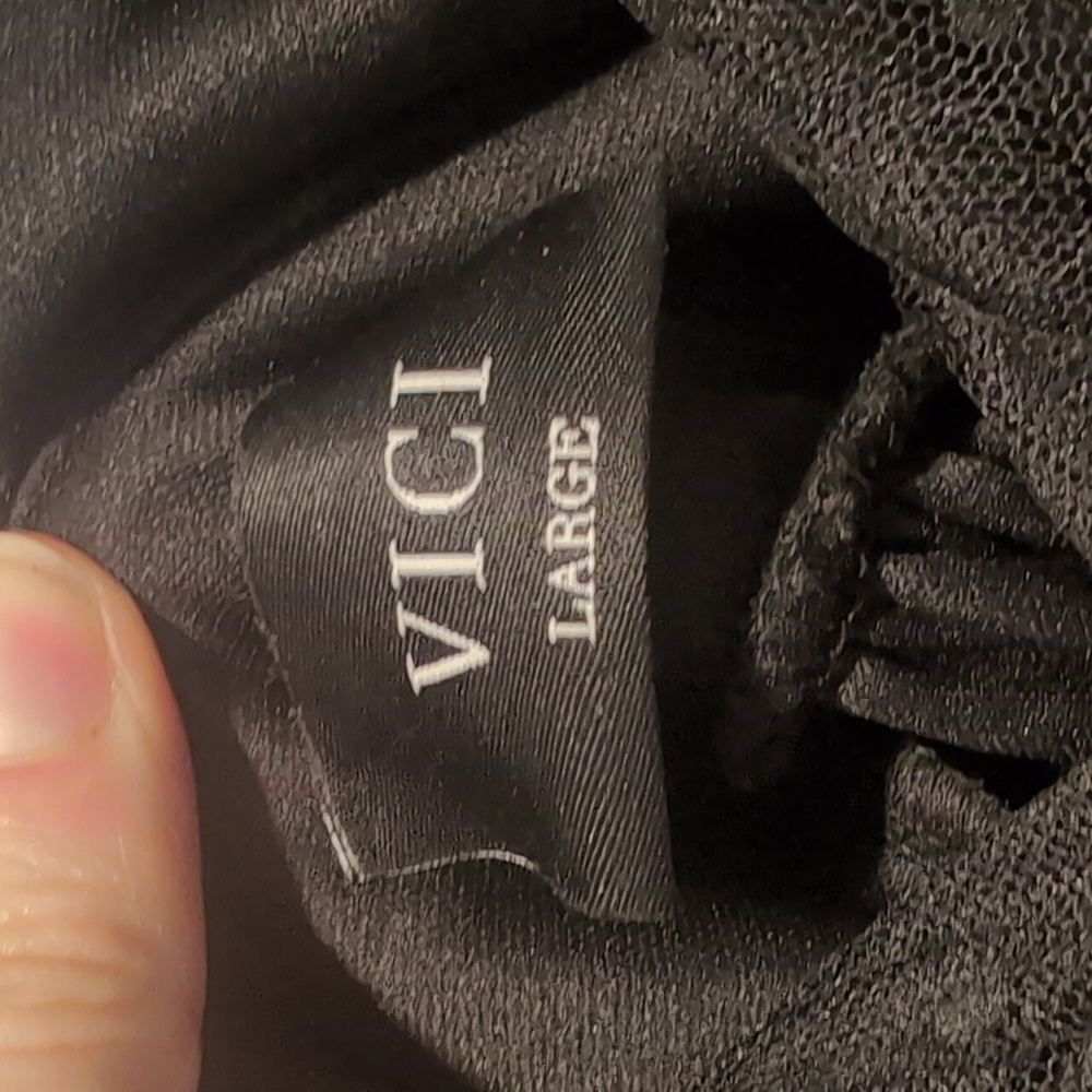 VICI Carrie in Paris Tiered Tulle Midi Dress Black Large - Picture 2 of 5